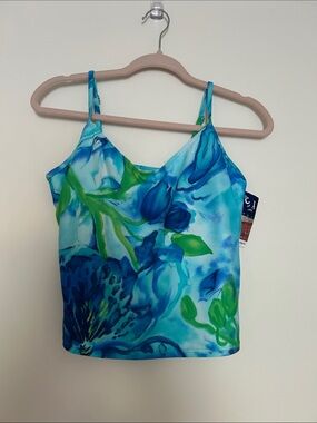 Christina Blue & Green Floral Tankini